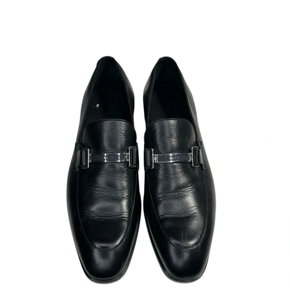 Bally Men's Onisor Black Leather Apron Toe Bit Loafer. Sz: 8